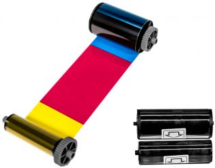 фото Полноцветная с двумя панелями черного и оверлеем (YMCKOK) с чистящим роликом, 200 оттисков для принтеров Advent SOLID 210/310/510 (ASOL-YMCKOK200)
