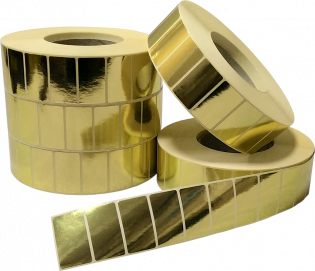 фото Термотрансферные этикетки 45 мм х 25 мм, MET-GOLD, втулка 76, стоимость за 10 рулонов